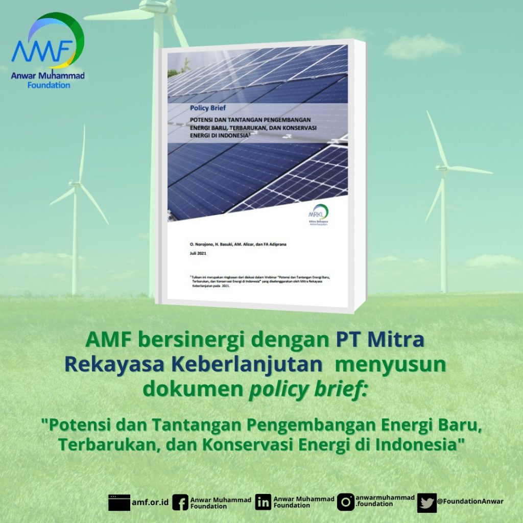 Bersinergi dengan PT Mitra Rekayasa Keberlanjutan, AMF menyusun Policy Brief tentang Energi Terbarukan